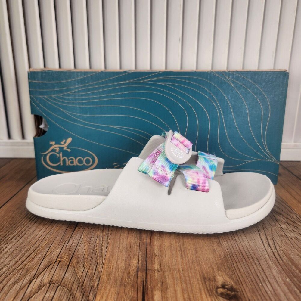Chaco Chillos Sandals Kids Size 5 M Gray Light Tie Dye Adjustable Strap Slides